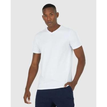 Imagem de Camiseta Básica Masculina Gola V Malwee Ref. 04422, Branco, P
