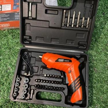 Imagem de Kit Parafusadeira/furadeira 46 Pçs À Bateria Carregador Usb - mk