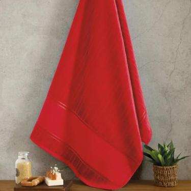 Imagem de Toalha de Lavabo Banheiro Aveludada Toque Macio Felpuda Grossa Dohler (Vermelho)