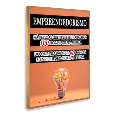 Imagem de Quadro Decorativo Frase Empreendedorismo Criatividade Trabalho Sucesso Liberdade Motivacional Escritório Com Moldura