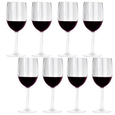 Imagem de SHIDOW Conjunto de 8 taças de vinho de plástico, taças inquebráveis de 255 g - transparente, reutilizável para restaurantes, hotéis, cozinhas, festas