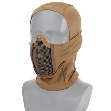 Imagem de Máscara de malha Simways Balaclava com cobertura total do rosto antipoeira à prova de vento para paintball Airsoft, Tan