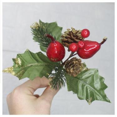 Imagem de 10 Ramos Pera Decoração De Natal Artificial 17cm - Gici Christmas
