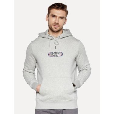 Imagem de Moletom Tommy Hilfiger Masculino Track Graphic Hoodie Cinza Mescla-Masculino