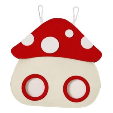 Imagem de Ｂｅｓｇａ Saco de alimentação de feno para, saco de grama pendurado, dispensador de comida para chinchilas, pequenos animais de estimação, furões e ratos, Cogumelo Vermelho