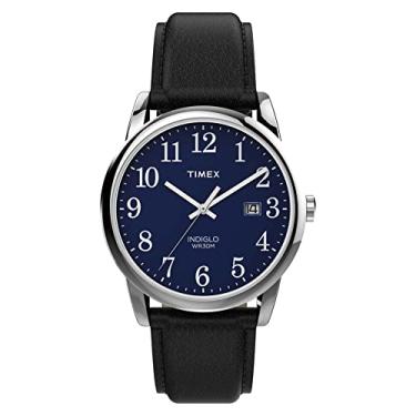 Imagem de Timex Relógio masculino Easy Reader, preto/prata/azul/38 mm, 38mm, Relógio de leitura fácil