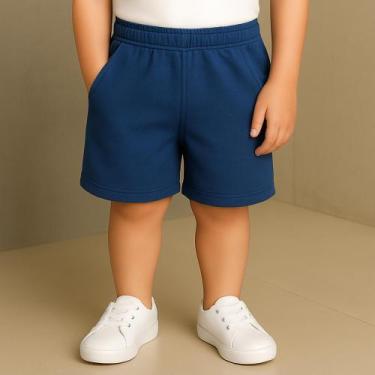 Imagem de Bermuda Moletom Infantil Juvenil Masculina Menino Shorts com Bolso - R
