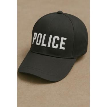 Imagem de Boné Preto Chapéu Policia Police fbi Policial Fantasia Carnaval Hallow