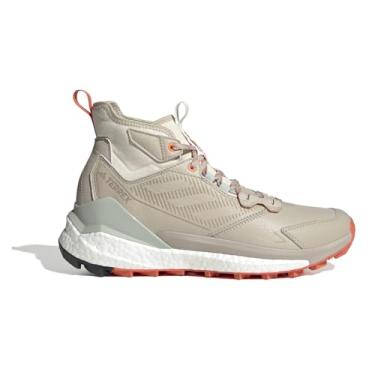 Imagem de adidas Tênis de caminhada masculino Terrex Free Hiker Gore-TEX 2.0, Wonder Bege/branco puro/laranja semiimpacto, 14 Women/13 Men
