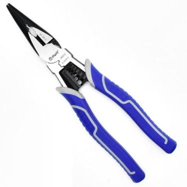 Imagem de Alicate de ponta de agulha de 23 cm - Multi com função de descascador de fios, adequado para cortadores de fios/ferramenta de crimpagem/decapador, resistente, cabo que economiza trabalho, 60 CR-V