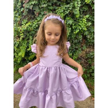 Imagem de Vestido infantil menina tres marias - LIG LIG, 3, Lilás