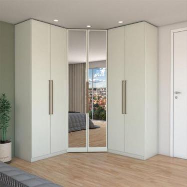 Imagem de Guarda-Roupa Casal Modulado Kalore 6 Portas 3 Gavetas com Espelho Arei