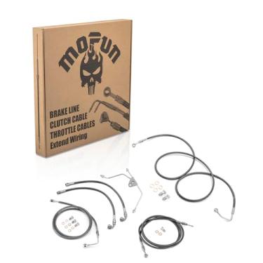 Imagem de Mofun Cabo de embreagem e linha de freio frontal ABS hidráulico superior e inferior compatível com Harley Touring Street Glide Road Electra Glide CVO/Ultra com ABS 2009-2012, serve para guidão de 40,6