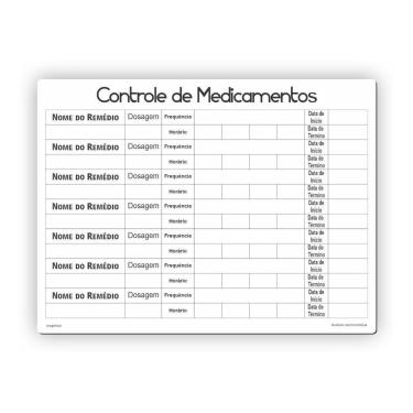 Imagem de Ímã De Geladeira Controle De Medicamentos Branco