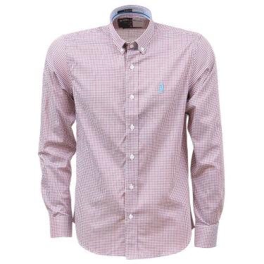 Imagem de Camisa Xadrez Masculina Manga Longa Rosa Austin Western 38361