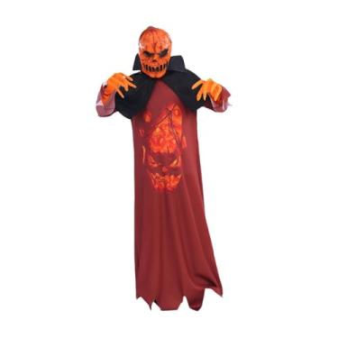 Imagem de kowaku Fantasia infantil de abóbora diabólica de Halloween, roupa cosplay leve para carnaval, para Altura 140cm