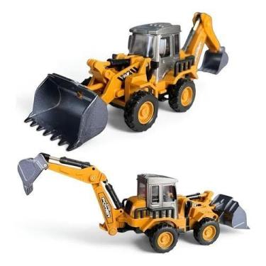 Imagem de Miniatura Trator Retroescavadeira 1:70 Engenharia Coleção Construção -