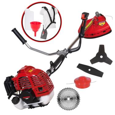 Imagem de Cortador de Grama À Gasolina Kawashima KW43L 43cc 1,7HP 2T Completa Com Carretel de Nylon + Faca 2 Pontas + Faca 3 Pontas + Faca 40 Dentes de Vídea