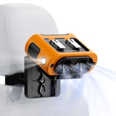 Imagem de Socool Ventilador de carro portátil de 14500 mAh bateria recarregável, clipe no encosto de cabeça do assento de carro 360 rotativos, ventiladores de banco traseiro de 5 velocidades para resfriamento