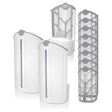 Imagem de BuggyBands Armadilha de insetos voadores, plugue de armadilha para moscas de frutas com 8 refis para mosquitos, mariposas, casa e moscas de frutas - Refil compatível com ZevoM364A/Max (2 dispositivos