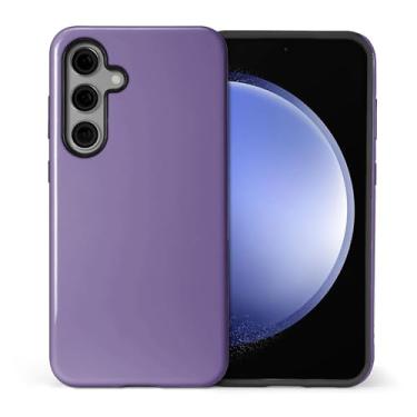 Imagem de ilikediy Capa para Samsung Galaxy S24, HL2 Capa Clássica Roxa Híbrida 2 Camadas Rígida Silicone Design Padrão Capa Protetora