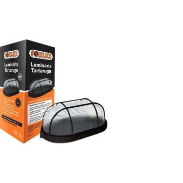 Imagem de Luminária Tartaruga Preta Alumínio Quadrada Foxlux Bivolt