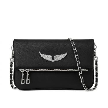 Imagem de ALWY Bolsa Feminina Transversal Passeio Fashion Espaçosa Moderna (Preto)