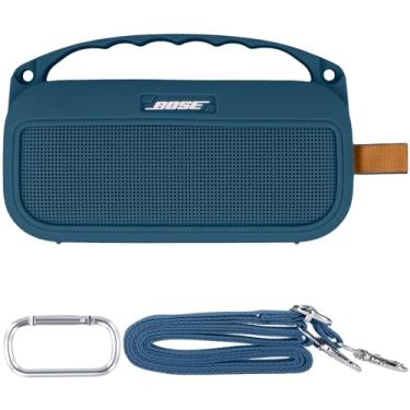 Imagem de Baval Capa de silicone macio para Bose New SoundLink Flex Alto-falante Bluetooth portátil 2ª geração, capa de silicone azul crepúsculo