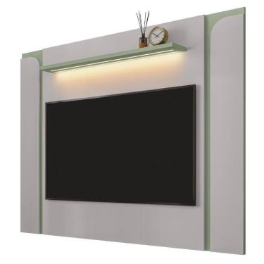 Imagem de Painel Suspenso TV 75 Polegadas 180 Cm Maresias Bechara Off White Pistache
