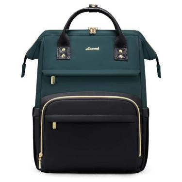 Imagem de Mochila de couro para laptop LOVEVOOK para mulheres 15,6" azul escuro