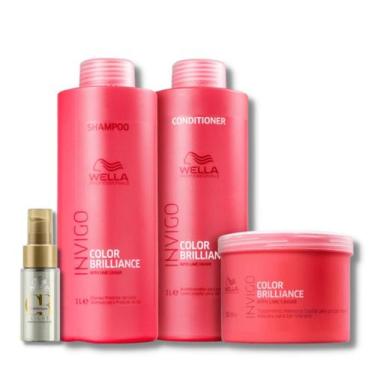 Imagem de Wella Brilliance Sh 1000ml + Cond 1000ml + Masc 500ml + Oleo Light 30m