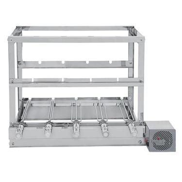Imagem de Churrasqueira Multinível Gira Grill Inox 3 Andares 5 Espetos Giratório