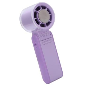 Imagem de Asixxsix Ventilador portátil de mão, silencioso, recarregável, 4000 mAh, 4 velocidades, mini ventilador turbo, ventilador portátil para viagens, praia e acampamentos (Roxo)