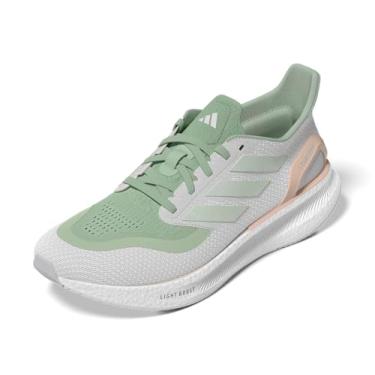 Imagem de adidas Tênis de corrida feminino Pureboost 5, Linho verde/linho verde/pó coral, 37