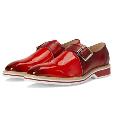 Imagem de STACY ADAMS Mocassim masculino Bartram Monk Strap, Vermelho, 47