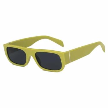 Imagem de Óculos de sol femininos, armação grande, vintage, retangular, óculos de sol para esportes ao ar livre, óculos punk (verde, cinza)
