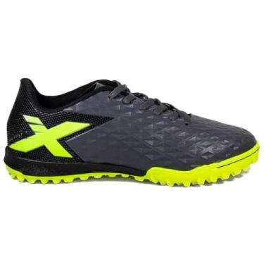 Imagem de Chuteira Society Oxn Genio 3 Masculina Feminina Gramado Sintético Com Trava Leve Macia Confortável Durável Resistente Impermeável Adulto Juvenil Infantil Solado Reforçado Original Futebol Jogo - Profissional (Cinza-Verde, BR, Adulto, Numérico, 37)