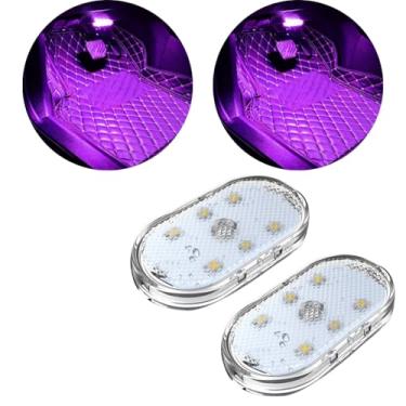 Imagem de Iluminação Para Estetica Automotiva Kit 2 Luzes Interna Luz Para Carros Teto Carro (Rosa Arroxeado)
