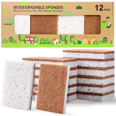 Imagem de Esponja de cozinha PANYEE Biodegradável Natural Coconut Walnut x12