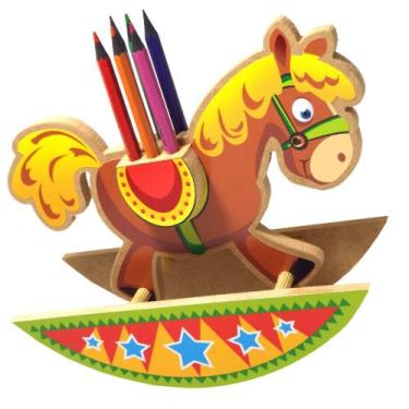 Imagem de Cavalo Lápis Pedagógico Balanço - Madeira - Colorido - 2952 - Maninho 