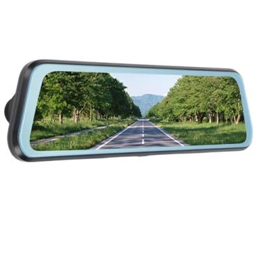 Imagem de Zopsc 9.66inch Rearview Mirror Dash Cam, Dual 1080P Front and Rear Camera, 170° Wide Angle, Motion Detection, Loop Recording, Visão Noturna, Modo de Estacionamento
