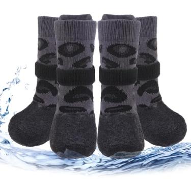 Imagem de PUPTECK Sapatos Antiderrapantes para Cães Em Pavimento Quente/Frio, Botas para Idosos, Botas de Borracha E Protetores de Patas para Cães de Pequeno, Médio E Grande Porte para Evitar Lambidas, Meias Ad