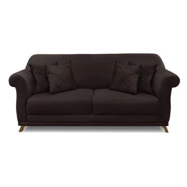 Imagem de Sofá 2 Lugares 1,60m Pés de Madeira em Suede - Amsterdam Lucadi Home, 