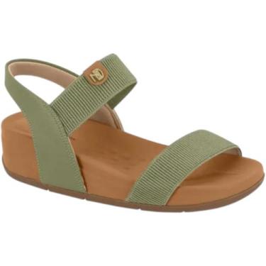 Imagem de Sandália Modare Papete Anabela Elástico Feminina, Verde salvia camel, 