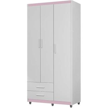 Imagem de Ropeiro Solteiro ROSA Com 03 Portas e 02 Gavetas