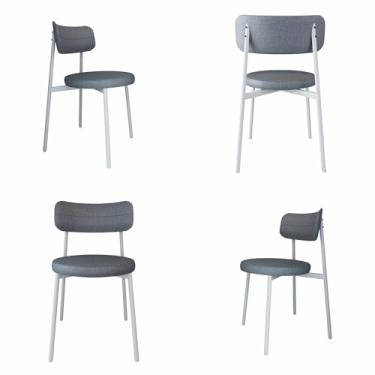 Imagem de 4 Unidades Cadeira Kyta fixa C/4 Pés 50 X 44,7 X 83,8 cm Pés Brancos