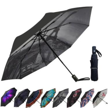 Imagem de Guarda-chuva LLANxiry Small Compact Travel Abrir/Fechar Automaticament
