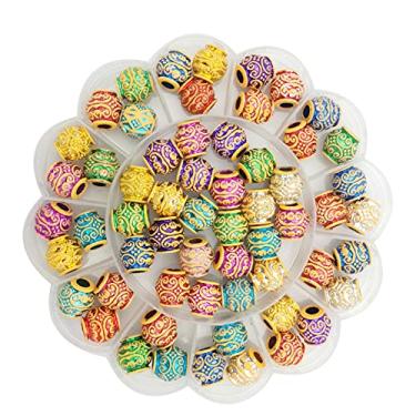 Imagem de 60 peças de contas de cabelo coloridas de acrílico para meninas, joias para mulheres negras, acessórios Flosius Dreadlock, pingentes de cabelo para tranças, contas de cabelo africano para locs