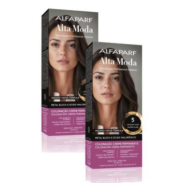 Imagem de Kit 2 Tintura Creme Altamoda Alfaparf Chá Escuro 5 Kit - Alta Moda