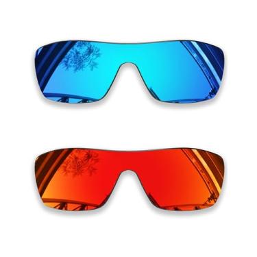Imagem de Lentes de substituição masculinas SmartVLT para óculos de sol Oakley Turbine Rotor OO9307 - Mais opções, Ice Blue & Fire Red, One Size